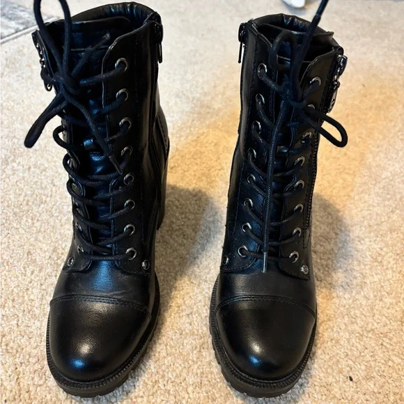 Guess Black Leather Heeled Boots - Picture 3 of 11